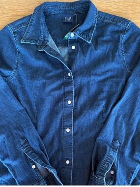 GAP Dark Blue Denim Button-Up Shirt